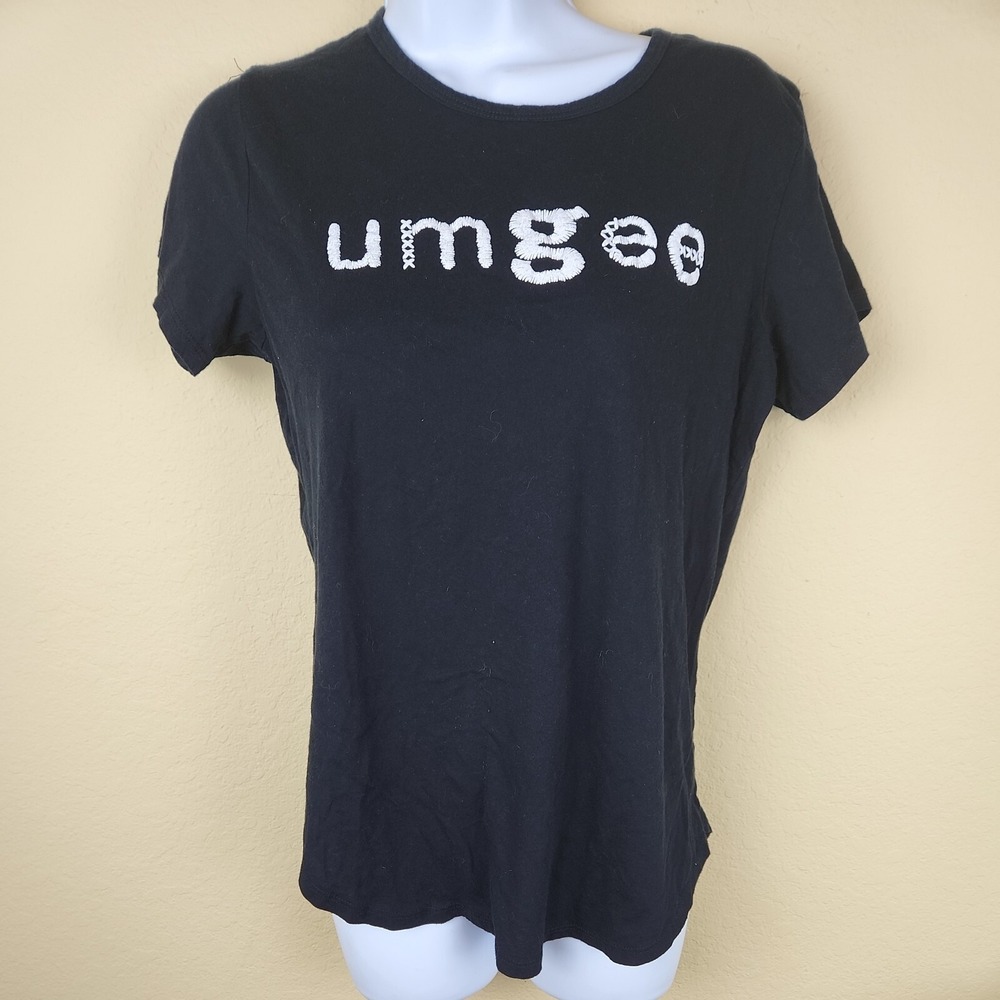 Umgee USA Black 100% Cotton Embroidered Logo‎ Short Sleeve T-Shirt One Size